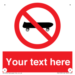 Custom No Skateboarding Sign